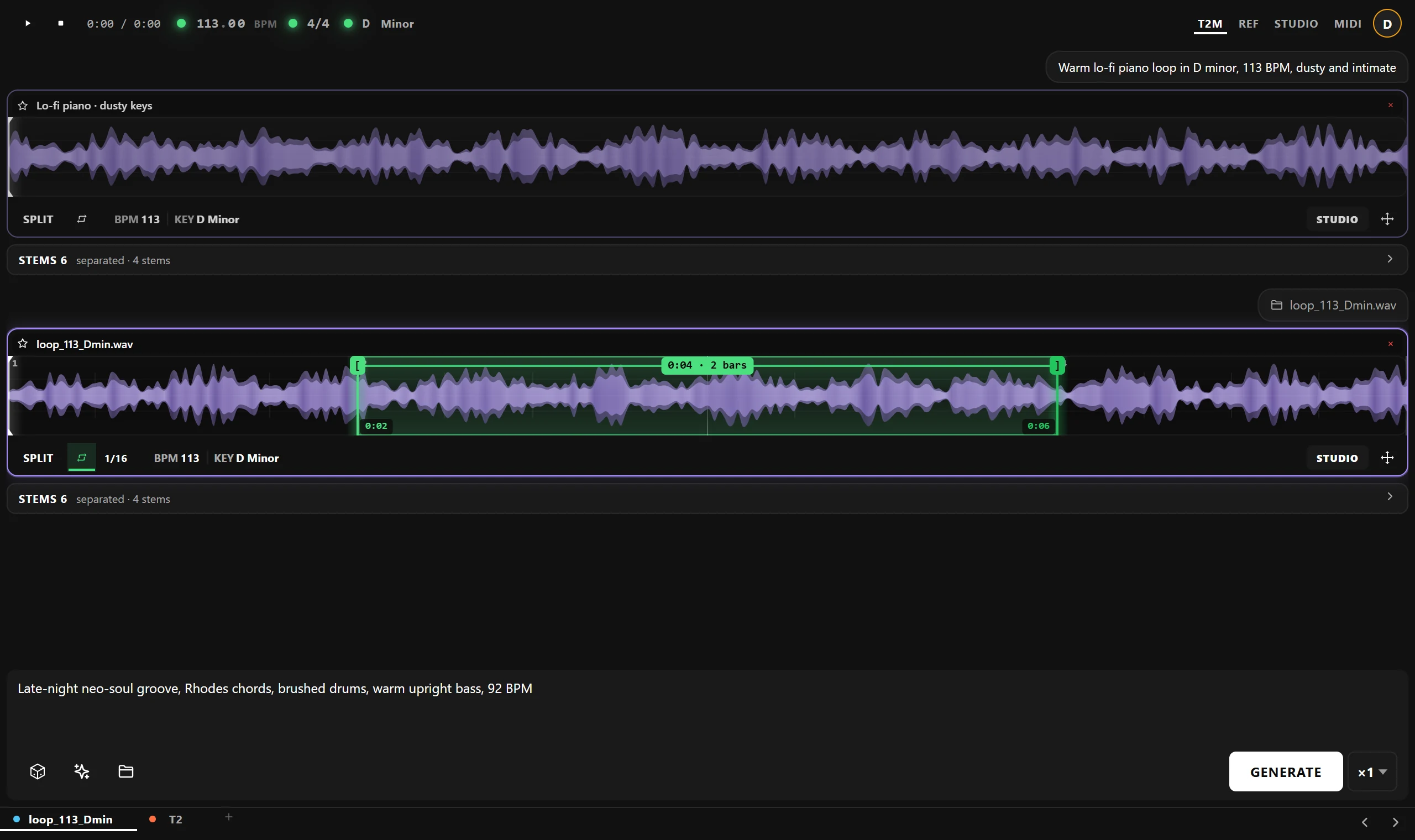 DAW interface